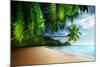 Sunset on Beach Anse Takamaka of Mahe Island, Seychelles-Iakov Kalinin-Mounted Photographic Print