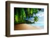 Sunset on Beach Anse Takamaka of Mahe Island, Seychelles-Iakov Kalinin-Framed Photographic Print