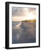 Sunset on Beach, Sanibel Island, Gulf Coast, Florida, United States of America, North America-Robert Harding-Framed Photographic Print