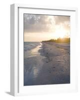 Sunset on Beach, Sanibel Island, Gulf Coast, Florida, United States of America, North America-Robert Harding-Framed Photographic Print