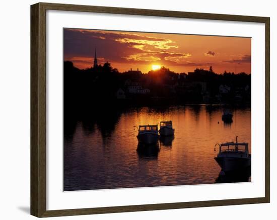 Sunset on Boats in Portsmouth Harbor, New Hampshire, USA-Jerry & Marcy Monkman-Framed Photographic Print