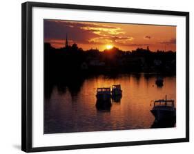 Sunset on Boats in Portsmouth Harbor, New Hampshire, USA-Jerry & Marcy Monkman-Framed Photographic Print