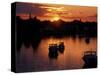 Sunset on Boats in Portsmouth Harbor, New Hampshire, USA-Jerry & Marcy Monkman-Stretched Canvas