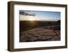 Sunset on Cadillac Mountain with a Low Angle Look across the Cracks in the Granite Fields of Maine-Eric Peter Black-Framed Photographic Print