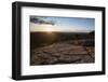 Sunset on Cadillac Mountain with a Low Angle Look across the Cracks in the Granite Fields of Maine-Eric Peter Black-Framed Photographic Print