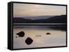 Sunset on Coniston Water in Autumn, Coniston, Lake District National Park, Cumbria, England-Pearl Bucknall-Framed Stretched Canvas