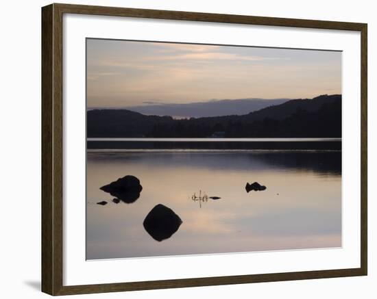 Sunset on Coniston Water in Autumn, Coniston, Lake District National Park, Cumbria, England-Pearl Bucknall-Framed Photographic Print