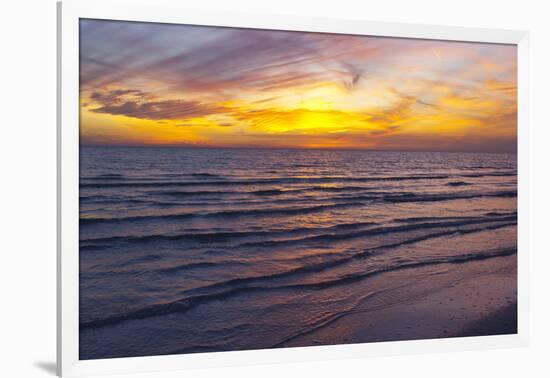 Sunset on Crescent Beach, Siesta Key, Sarasota, Florida, USA-Bernard Friel-Framed Photographic Print