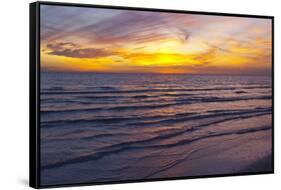 Sunset on Crescent Beach, Siesta Key, Sarasota, Florida, USA-Bernard Friel-Framed Stretched Canvas