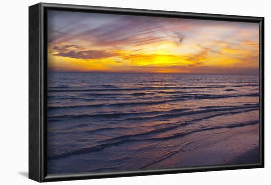 Sunset on Crescent Beach, Siesta Key, Sarasota, Florida, USA-Bernard Friel-Framed Photographic Print