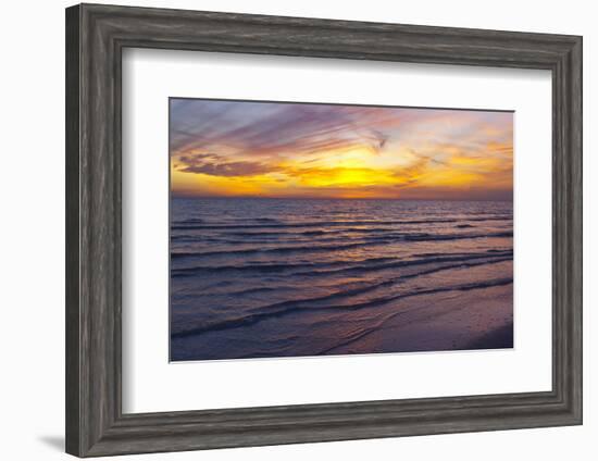 Sunset on Crescent Beach, Siesta Key, Sarasota, Florida, USA-Bernard Friel-Framed Photographic Print