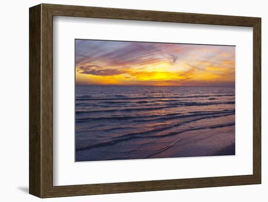 Sunset on Crescent Beach, Siesta Key, Sarasota, Florida, USA-Bernard Friel-Framed Photographic Print