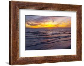 Sunset on Crescent Beach, Siesta Key, Sarasota, Florida, USA-Bernard Friel-Framed Photographic Print