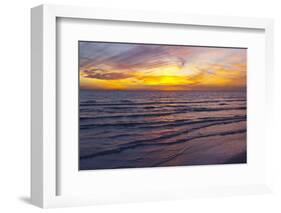 Sunset on Crescent Beach, Siesta Key, Sarasota, Florida, USA-Bernard Friel-Framed Photographic Print