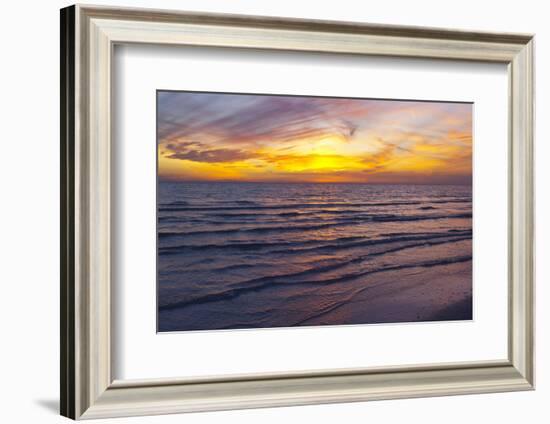 Sunset on Crescent Beach, Siesta Key, Sarasota, Florida, USA-Bernard Friel-Framed Photographic Print