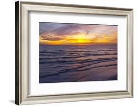 Sunset on Crescent Beach, Siesta Key, Sarasota, Florida, USA-Bernard Friel-Framed Photographic Print