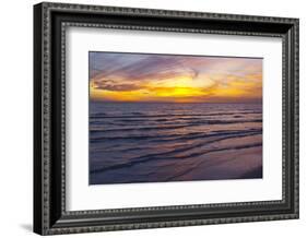 Sunset on Crescent Beach, Siesta Key, Sarasota, Florida, USA-Bernard Friel-Framed Photographic Print