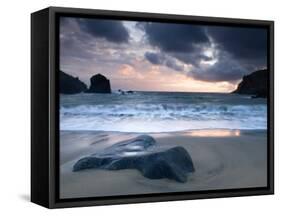 Sunset on Dalbeg Beach, Isle of Lewis, Hebrides, Scotland, UK-Nadia Isakova-Framed Stretched Canvas