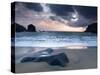 Sunset on Dalbeg Beach, Isle of Lewis, Hebrides, Scotland, UK-Nadia Isakova-Stretched Canvas