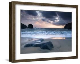 Sunset on Dalbeg Beach, Isle of Lewis, Hebrides, Scotland, UK-Nadia Isakova-Framed Photographic Print