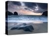 Sunset on Dalbeg Beach, Isle of Lewis, Hebrides, Scotland, UK-Nadia Isakova-Stretched Canvas