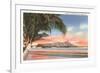 Sunset on Diamond Head, Honolulu, Hawaii-null-Framed Premium Giclee Print