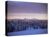 Sunset on Grand Tetons from Two Tops, West Yellowstone, Montana, USA-Alison Wright-Stretched Canvas