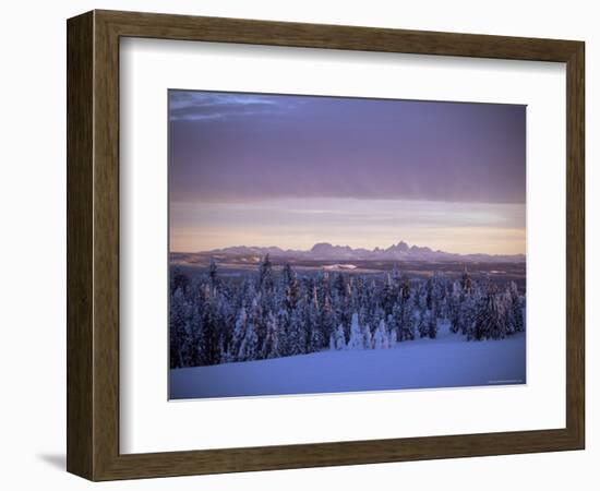 Sunset on Grand Tetons from Two Tops, West Yellowstone, Montana, USA-Alison Wright-Framed Photographic Print