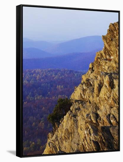 Sunset on Humpback Rocks, Blue Ridge Parkway, Virginia, USA-Charles Gurche-Framed Stretched Canvas