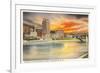 Sunset on Kanawha River, Charleston, West Virginia-null-Framed Premium Giclee Print