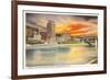 Sunset on Kanawha River, Charleston, West Virginia-null-Framed Premium Giclee Print