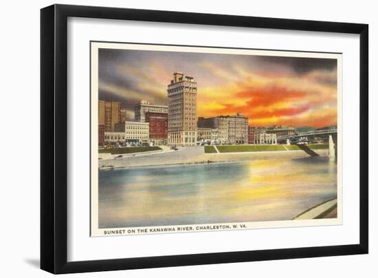 Sunset on Kanawha River, Charleston, West Virginia-null-Framed Art Print