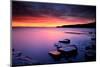 Sunset on Kimmeridge Bay, Isle of Purbeck, Dorset, UK-Ross Hoddinott-Mounted Photographic Print