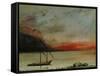 Sunset on Lake Geneva, 1874-Gustave Courbet-Framed Stretched Canvas