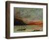 Sunset on Lake Geneva, 1874-Gustave Courbet-Framed Premium Giclee Print