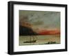 Sunset on Lake Geneva, 1874-Gustave Courbet-Framed Premium Giclee Print