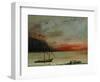 Sunset on Lake Geneva, 1874-Gustave Courbet-Framed Premium Giclee Print