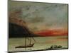 Sunset on Lake Geneva, 1874-Gustave Courbet-Mounted Premium Giclee Print