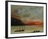 Sunset on Lake Geneva, 1874-Gustave Courbet-Framed Giclee Print