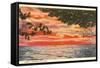Sunset on Lake, Northern Michigan-null-Framed Stretched Canvas