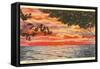 Sunset on Lake, Northern Michigan-null-Framed Stretched Canvas