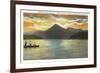 Sunset on Lake Santeetlah, North Carolina-null-Framed Art Print