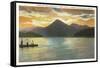 Sunset on Lake Santeetlah, North Carolina-null-Framed Stretched Canvas