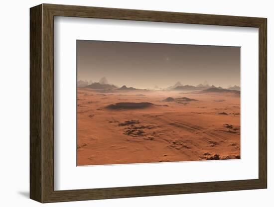Sunset on Mars. Martian Landscape. 3D Illustration-Pitris-Framed Photographic Print