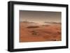 Sunset on Mars. Martian Landscape. 3D Illustration-Pitris-Framed Photographic Print