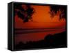 Sunset on Mekong River and Boats, Laos-Bill Bachmann-Framed Stretched Canvas