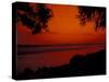 Sunset on Mekong River and Boats, Laos-Bill Bachmann-Stretched Canvas