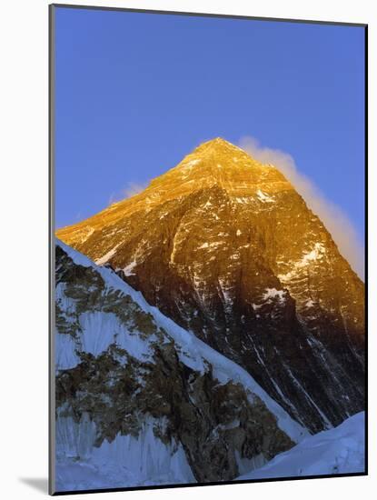 Sunset on Mount Everest, 8850M, Solu Khumbu Everest Region, Sagarmatha National Park, Himalayas-Christian Kober-Mounted Photographic Print