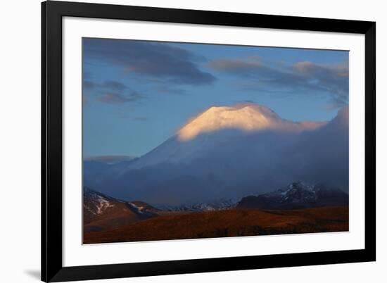 Sunset on Mt. Ngauruhoe, Tongariro National Park, Central Plateau, North Island, New Zealand-David Wall-Framed Photographic Print
