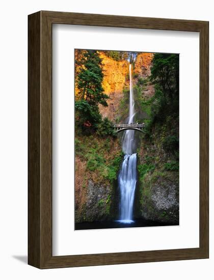 Sunset On Multnomah Falls-null-Framed Art Print